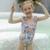 2025 snake skin texture little girl one piece kid bikini swimwear wholesale