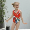 2022 Japan  Leaves print one piece kid bikini swimwear free shipping Color Color 1