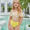 2022 cute facial sun  two piece girl water play swimwear tankini