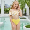 2025 cute facial sun  two piece girl water play swimwear tankini Color Color 1