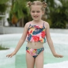 2022 lovely plant leaves print two-piece kid bikini swimwear children girl swimsuit free shipping Color Color 1