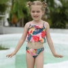 2025 lovely plant leaves print two-piece kid bikini swimwear children girl swimsuit free shipping