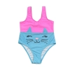 2022 new design kitty face girl swimwear children one-piece kid swimsuit  Color Color 1
