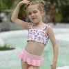 2022 Australia pink short flower top two-piece design children girl kid swimsuit swimwear Color Color 1