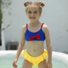 2022 Europe nave tops yellow shorts two-piece design children swimwear girl kid swimsuit swimwear