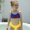 2025 Europe nave tops yellow shorts two-piece design children swimwear girl kid swimsuit swimwear