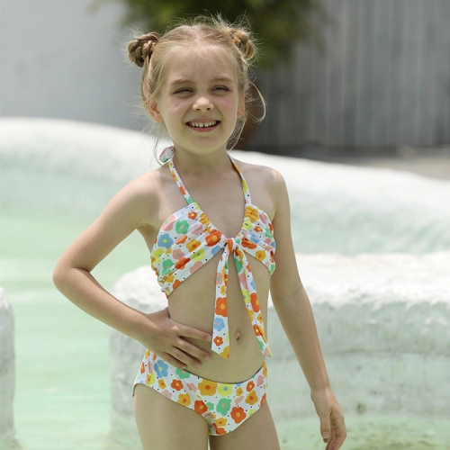 2025 France fashion small flower price two-piece children swimwear girl kid swimsuit 
