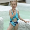 2025 Ukraine hot sale sky blue print two-piece children girl swimwear kid swimsuit