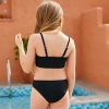2022 hot sale Europe design patchwork two-piece children girl swimwear teen swimsuit 