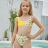 2025 grass green color one-piece girl  bikini swimsuit chidren swimwear free shipping wholesale Color Color 1
