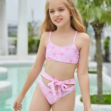 2022 fashion small flower print rose teen girl bikini  swimwear swimsuit free shipping wholesale
