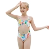 2025 hot sales paint  print one-piece little girl swimwear teen halter bikini swimsuit