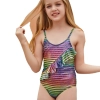 2022 hot sales black white stripes two-piece tankini little girl swimwear teen  swimsuit Color Color 1