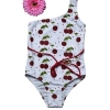 2022 lovely cherry print one-piece little girl swimwear teen swimming wear Color Color 1