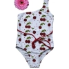 2025 lovely cherry print one-piece little girl swimwear teen swimming wear