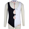 2025 fashion dual hole white black one-piece swimwear bikini teen girl swimwear Color Color 1