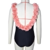 2022 fashion cloth flower shoulder strap one-piece swimwear bikini teen girl swimwear Color Color 1