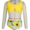 2022 fashion casual sunflowers top two-piece tankini swimwear teen girl swimwear Color Color 2