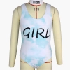 2025 fashion Brazil popular "girl" words print one-piecebikini swimwear teen girl swimwear
