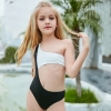 Europe America special white black patchwork swimwear teen girl swimwear