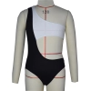 Europe America special white black patchwork swimwear teen girl swimwear