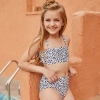 Europe America Leopard print dual shoulder two-piece swimwear teen girl swimwear