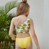 2022 summer Europe one shoulder strap sunflowers two-piece swimwear teen girl swimwear 9-12 years old