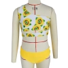 2025 summer Europe one shoulder strap sunflowers two-piece swimwear teen girl swimwear 9-12 years old Color Color 1