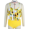 2025 summer Europe one shoulder strap sunflowers two-piece swimwear teen girl swimwear 9-12 years old Color Color 2
