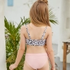 2022 summer Europe dual shoulder strap Leopard print two-piece swimwear teen girl swimwear 9-12 years old