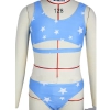 2025 summer star print blue two-piece swimwear teen girl swimwear 9-12 years old Color Color 1