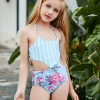2025 summer stripes flower children girl swimwear teen girl swimwear