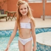 purple dyeing two-piece girl little girl swimwear factroy supplier