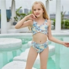 2025 floral print teen girl student swimwear two piece swimsuit bikini