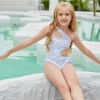 watermelon color Mermaid girl bikini swimsuit swimwear