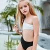 Europe light green white teen girl swimwear swimming suit Color Color 5