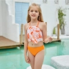 leaves print girl one-piece swimwear swimsuit Color Color 2