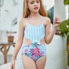 nice blue star teen girl little girl swimwaer bikini