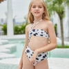 Europe leopard texture little girl swimwaer swimsuit bikini