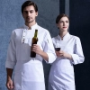 long sleeve thicken chef restaurant uniform jacket Color White