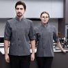 summer thin denim style restaurant long sleeve chef jacket work uniform Color Gray