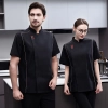 2023 Chinese embroidery chef jacket workwear uniform Color Black