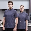 summer thin denim style restaurant chef jacket work uniform Color Navy Blue