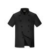 short sleeve black chef jacket restaurant staff uniform Color Black