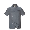 short sleeve black chef jacket restaurant staff uniform