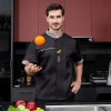 Eruope short sleeve summer food service chef jacket restaurant bakery uniform Color Black