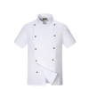 metal golden button chef jacket restaurant bakery uniform Color White