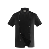 metal golden button chef jacket restaurant bakery uniform Color Black