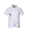 metal golden button side opening chef jacket restaurant chef coat Color White