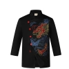 China style dragon restaurant chef jacket working wear chef coat Color Black